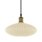 Retro black pendant light with ribbed detail CKR04