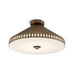 Modern brass flush ceiling light with opal diffuser CBG01