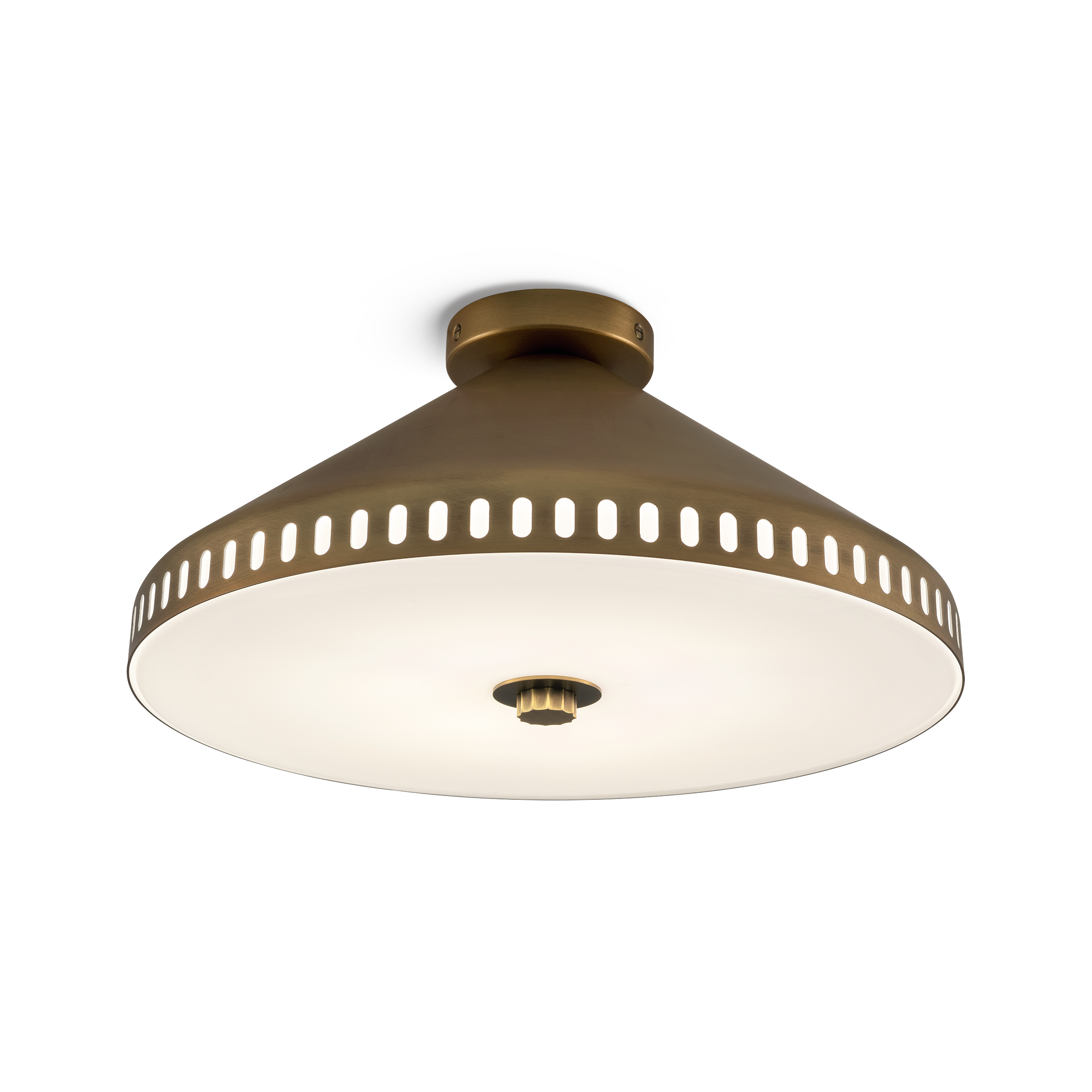 ft-11-ff-abr-primary Modern brass flush ceiling light with opal diffuser CBG01 - Image 1