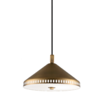 Modern brass pendant light with opal diffuser CBG02