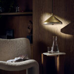Modern brass pendant light with opal diffuser CBG02 - Image 2