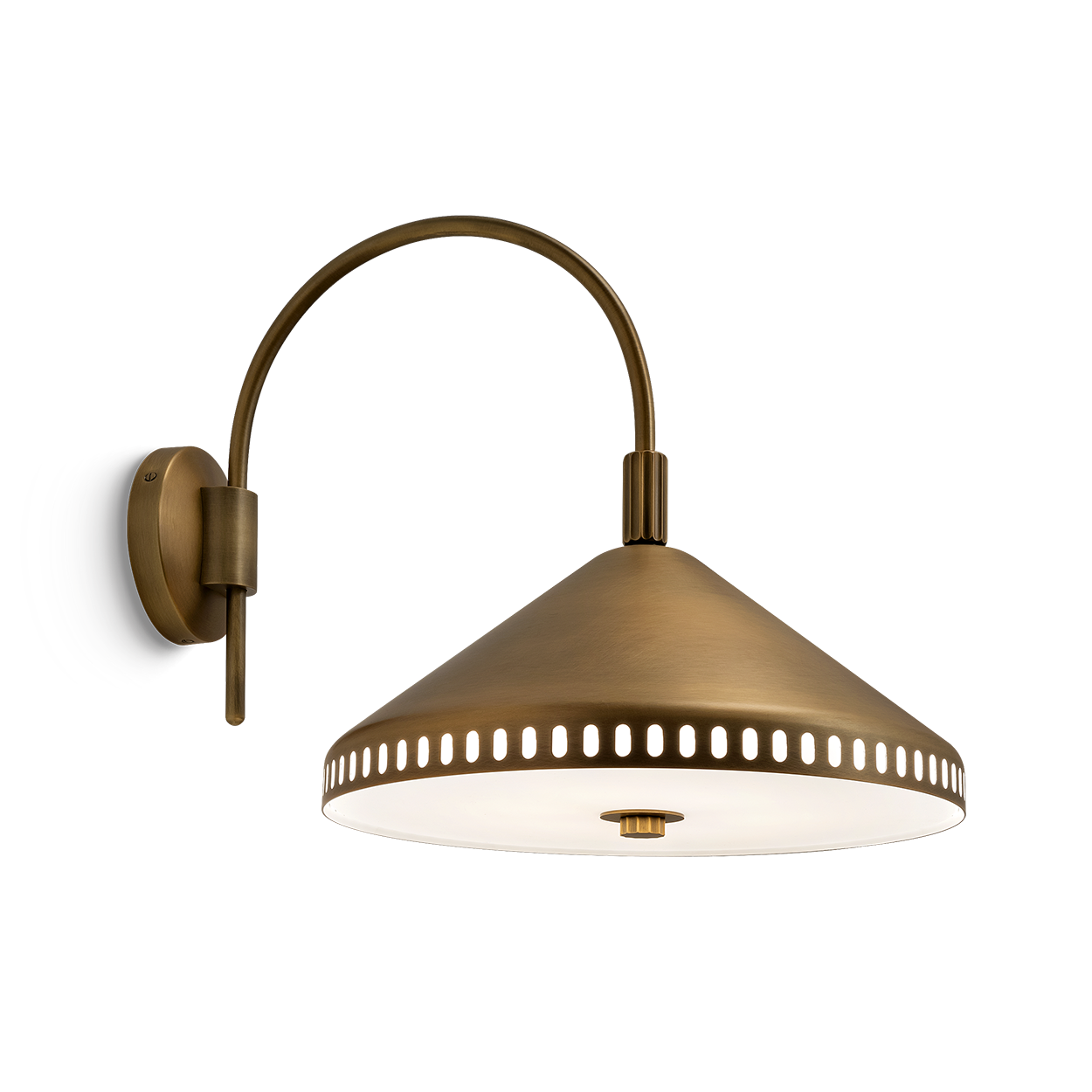 ft-11-w1-abr-primary Modern brass wall sconce with opal diffuser WBG06 - Image 1