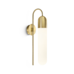 Modern brass wall lamp with opal glass WBG14
