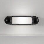 Compact black bathroom wall light with opal glass BKG02 - Image 3