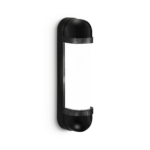 Compact black bathroom wall light with opal glass BKG02