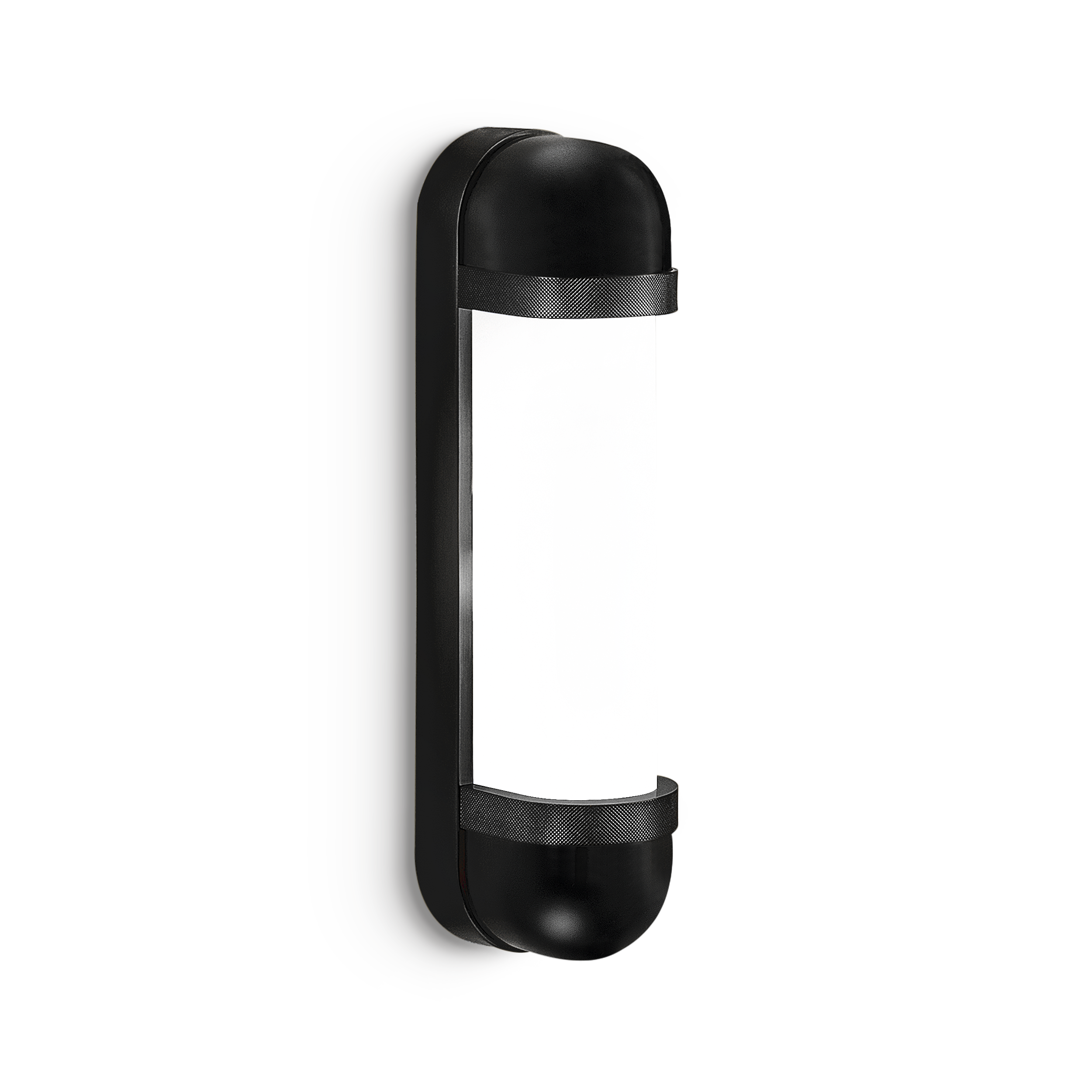 gm-66-w1-bl-primary Compact black bathroom wall light with opal glass BKG02 - Image 1
