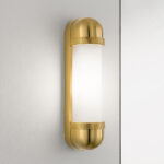 Compact bronze bathroom wall light with opal glass BBG04 - Image 3