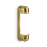 Compact bronze bathroom wall light with opal glass BBG04
