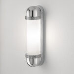 Compact chrome bathroom wall light with opal glass BCG02 - Image 3