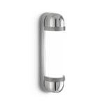 Compact chrome bathroom wall light with opal glass BCG02