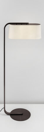 Minimalist black floor lamp with fabric shade FKF03 - Image 2