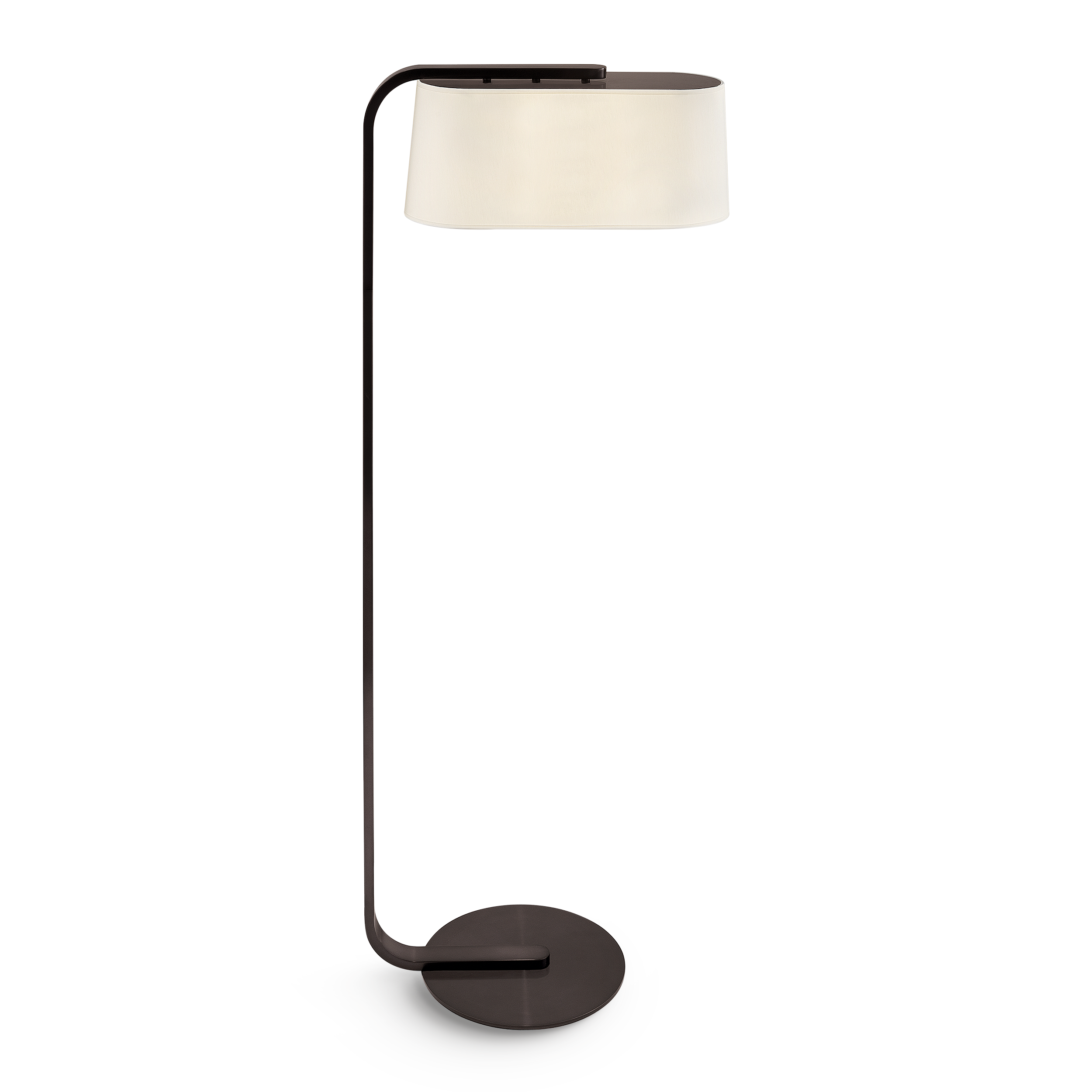 gr-5-fs-bb-primary Minimalist black floor lamp with fabric shade FKF03 - Image 1