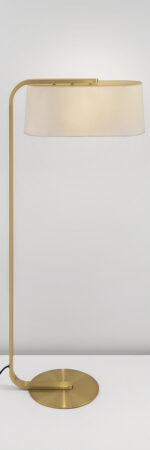 Minimalist bronze floor lamp with fabric shade FBF05 - Image 3