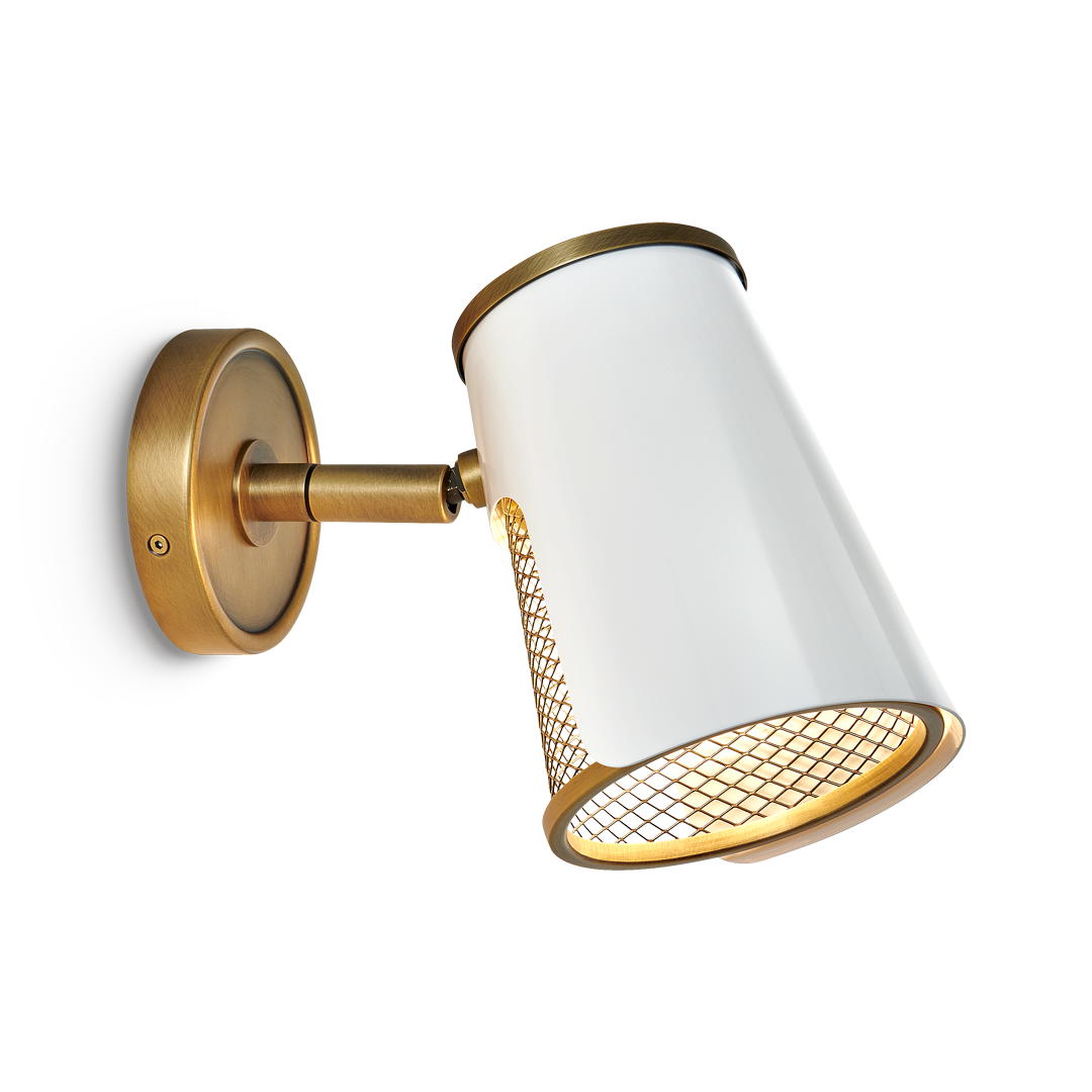 gz-82-w1-wht-primary Modern brass wall lamp with mesh diffuser WBM02 - Image 1