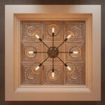 Decorative brass chandelier with opal glass CBG05 - Image 3