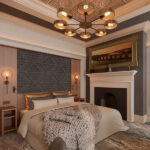 Decorative brass chandelier with opal glass CBG05 - Image 2