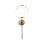 Decorative brass wall lamp with opal glass WBG10