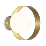 Decorative brass wall lamp with opal glass WBG11