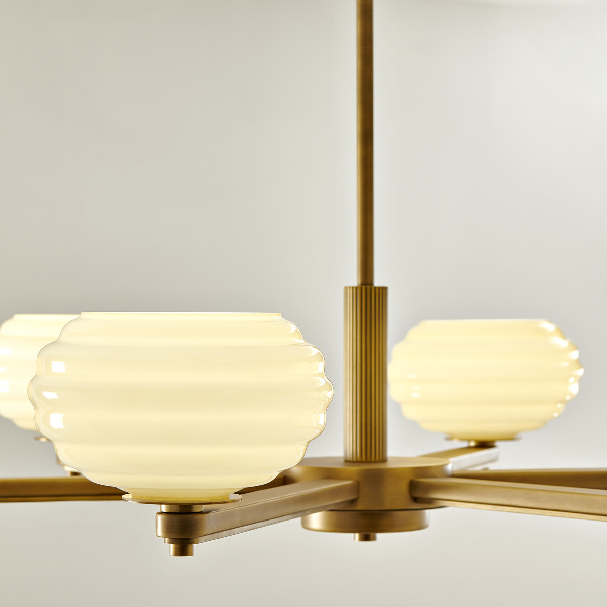 ht-76-6-abr-secondary Modern brass chandelier with reeded detail CBR01 - Image 2