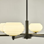 Modern black chandelier with reeded detail CKR01 - Image 3