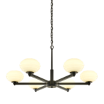 Modern black chandelier with reeded detail CKR01