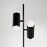 Decorative black floor lamp with opal glass FKG01 - Image 2