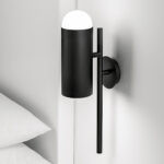 Decorative black wall lamp with opal glass WKG08 - Image 3