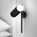 Decorative black wall lamp with opal glass WKG08 - Image 2