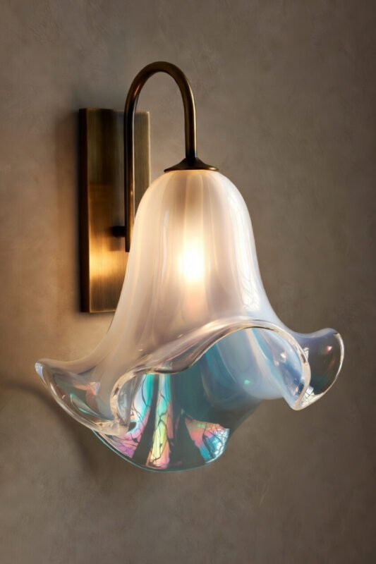 Opal glass Bell sconce white
