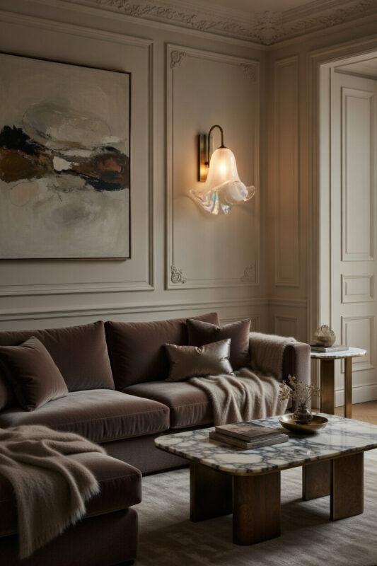 Murano bell sconce white