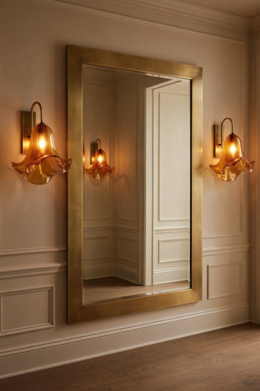 Murano Bell sconce amber