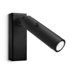 Modern black reading light with cylindrical head RKR20