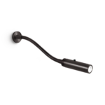Modern black reading light with cylindrical head RKR35