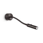 Modern black reading light with cylindrical head RKR38