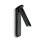 Minimalist black reading light with reeded detail RKR01