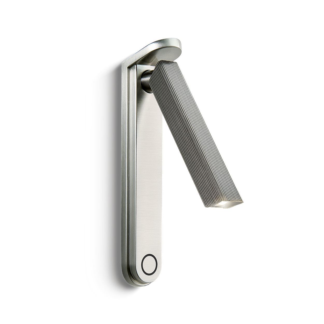led-35-bn-primary Minimalist nickel reading light with reeded detail RNR01 - Image 1