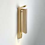 Minimalist champagne gold reading light with reeded detail RBR03 - Image 3
