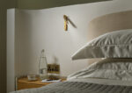 Minimalist champagne gold reading light with reeded detail RBR03 - Image 8