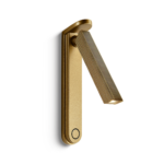 Minimalist champagne gold reading light with reeded detail RBR03