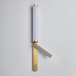 Modern champagne gold wall lamp with reading light WBR12 - Image 4