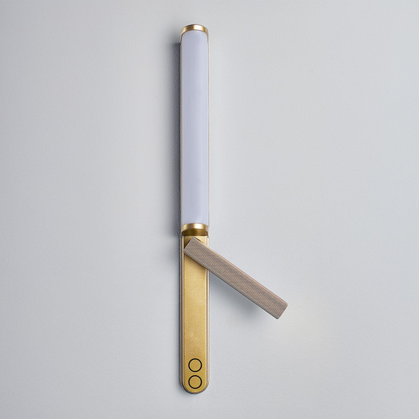 led-35-w1-chg-2 Modern champagne gold wall lamp with reading light WBR12 - Image 4