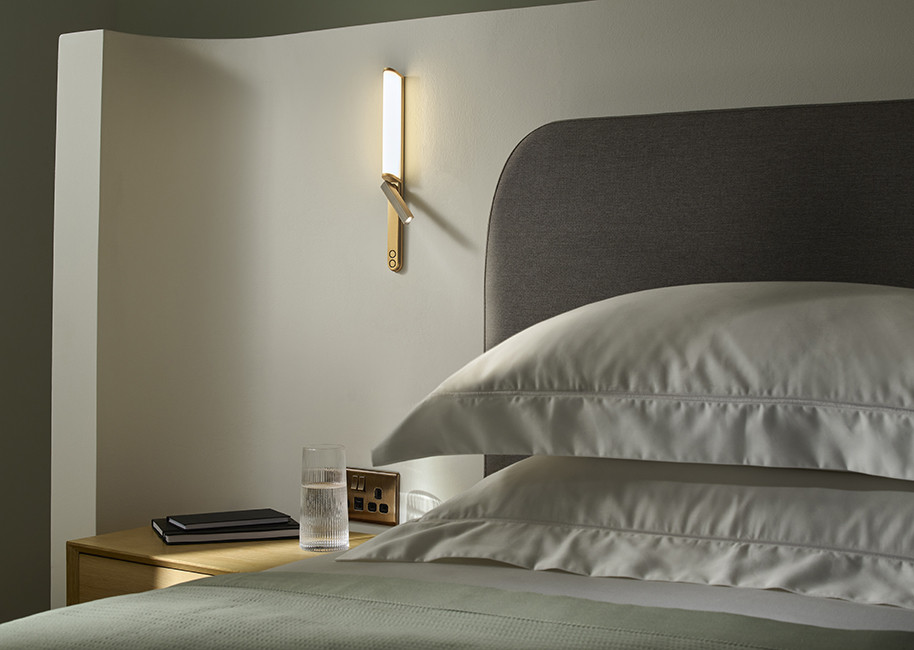 led-35-w1-chg-3 Modern champagne gold wall lamp with reading light WBR12 - Image 5