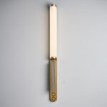 Modern champagne gold wall lamp with reading light WBR12 - Image 2