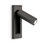 Modern black reading light with adjustable head RKR05