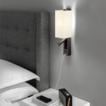 Modern black wall lamp with reading light WKR04 - Image 2