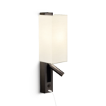 Modern black wall lamp with reading light WKR04