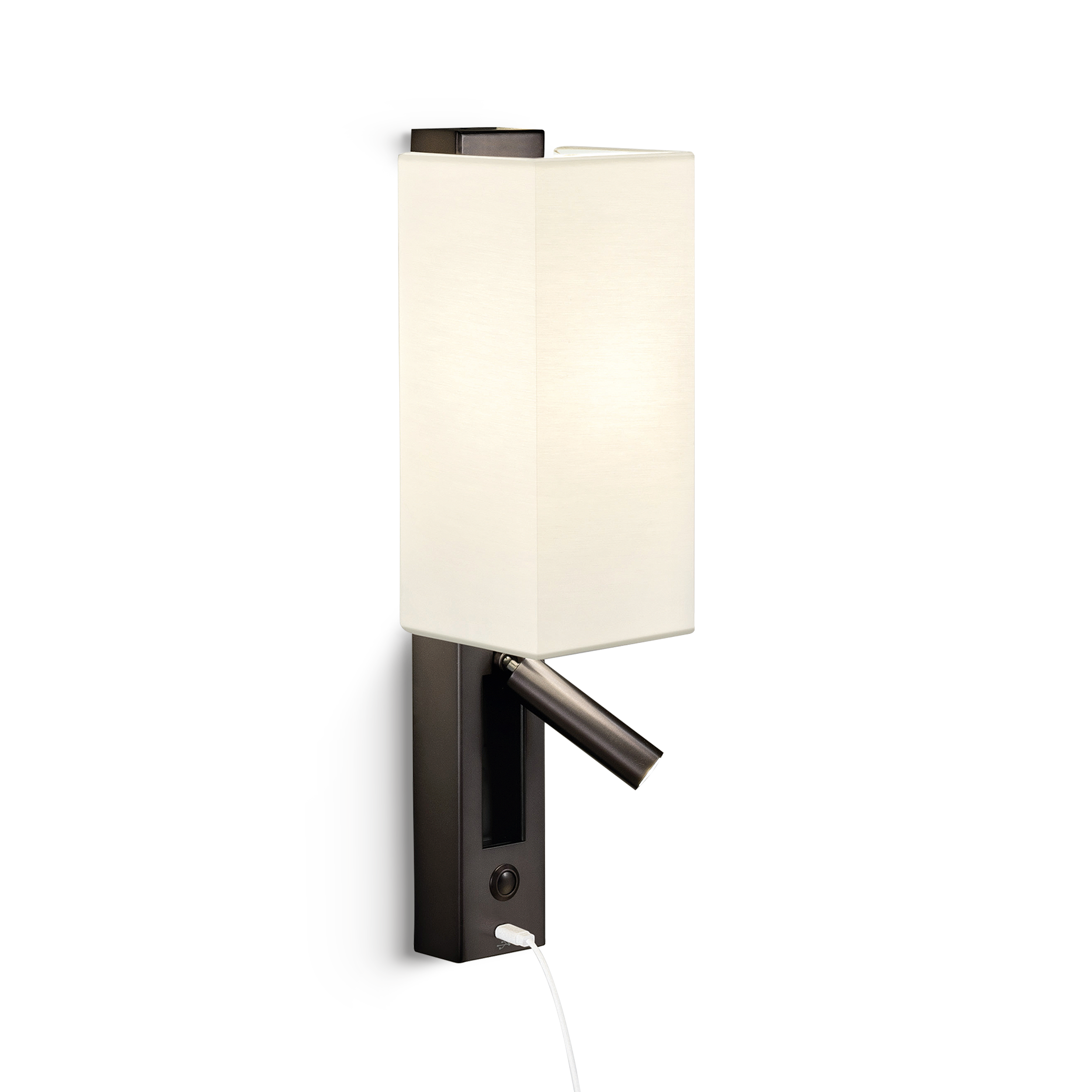 led-5-2-w1-usbc-bb-primary Modern black wall lamp with reading light WKR04 - Image 1