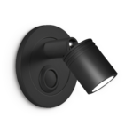 Modern black reading light with cylindrical head RKR42