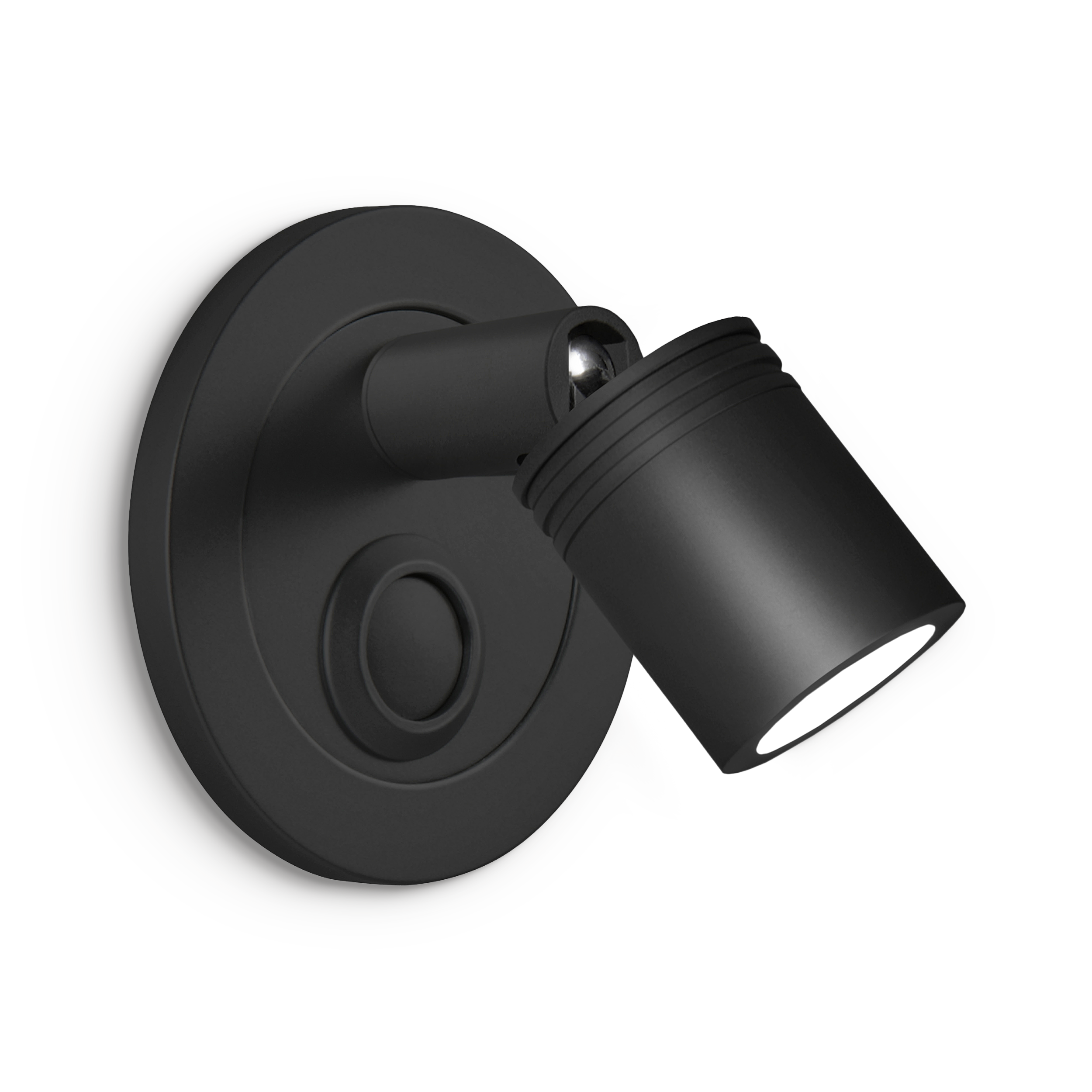 led-750-bl-primary Modern black reading light with cylindrical head RKR42 - Image 1