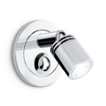 Modern chrome reading light with cylindrical head RCR06